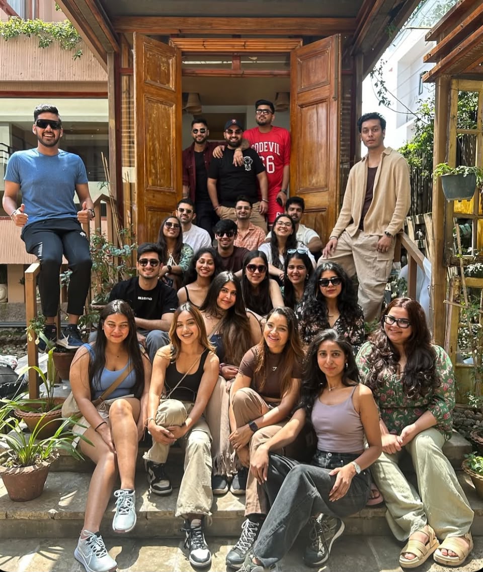 Bali travel group gathering at their accommodation