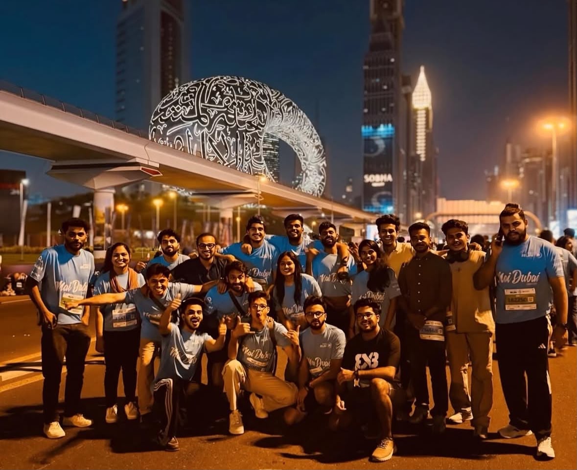 Dubai group beside the Museum of the Future